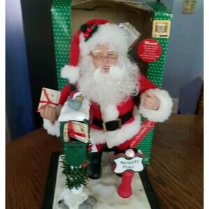 VINTAGE Musical Santa Claus Christmas Plays Several Carols, North Pole Lights Up
